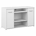 Bush® Business Furniture Studio C 48"W Office Storage Cabinet With Doors And Shelves, White, Standard Delivery