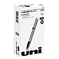 uni-ball® Deluxe Rollerball Pens, Fine Point, 0.7 mm, Gold Barrel, Black Ink, Pack Of 12