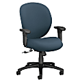 HON® 7600 Series Fabric Mid-Back Chair, Cerulean/Black