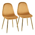LumiSource Pebble Dining Chairs, Yellow/Gold, Set Of 2 Chairs