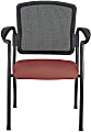 WorkPro® Spectrum Series Mesh/Vinyl Stacking Guest Chair With Antimicrobial Protection, With Arms, Cordovan, Set Of 2 Chairs, BIFMA Compliant
