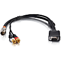 C2G 1.5ft RapidRun VGA (HD15) Male + RCA Stereo Audio Flying Lead - 1.50 ft Proprietary/RCA/VGA A/V Cable for Audio/Video Device, Projector  - Black 1 thumbnail image