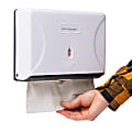 Mind Reader Multi-Fold Mounted Paper Towel Dispenser, 8”H x 10-1/4”W x 3-3/4”D, White