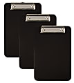 Office Depot® Brand Plastic Memo Clipboard, 6” x 9”, Black, Pack Of 3 Clipboards