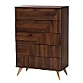 Baxton Studio Graceland Mid-Century Modern Transitional Finished Wood 5-Drawer Storage Chest, 45-15/16"H x 31-1/2"W x 15-3/4"D, Walnut Brown 1 thumbnail image