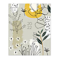 TF Publishing Monthly Planner, 8" x 6-1/2", Flowers/Gray, January to December 2022