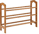 Honey Can Do 3-Tier Bamboo Shoe Rack, 21"H x 28-7/16"W x 8-3/4"D, Natural