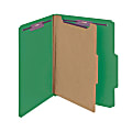 Smead® Pressboard Classification Folder, 1 Divider, Letter Size, 100% Recycled, Green