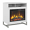 Bush Business Furniture Method 32"W Electric Fireplace With Shelf, White, Standard Delivery