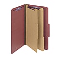 Smead® Pressboard Classification Folder, 2 Dividers, Legal Size, 100% Recycled, Red/Brown