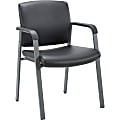 Lorell Healthcare Upholstery Guest Chair - Steel Frame - Square Base - Black - Vinyl - Armrest - 1 Each