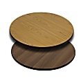 Flash Furniture Round Table Top With Reversible Laminate Top, 30", Natural/Walnut
