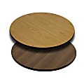 Flash Furniture Round Table Top With Reversible Laminate Top, 30", Natural/Walnut