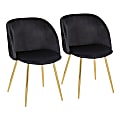 LumiSource Fran Contemporary Chairs, Black/Gold, Set Of 2 Chairs 1 thumbnail image