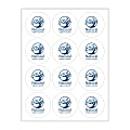 Custom 1-Color Laser Sheet Labels And Stickers, 2-1/2" Round Circle, 12 Labels Per Sheet, Box Of 100 Sheets 1 thumbnail image