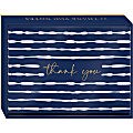 Lady Jayne Thank You Boxed Cards, 3-1/2" x 5", Navy White Stripe, Pack Of 12 Cards