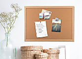 U Brands® Cork Bulletin Board, 36" x 24", Birch Finish Frame