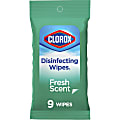 Clorox Disinfecting Wipes, Bleach-Free Cleaning Wipes - Wipe - Fresh Scent - 9 / Packet - 5376 / Pallet - White