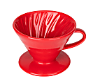Mind Reader Ceramic Coffer Dripper, 3-3/4”H x 5-1/4”W x 4-1/2”D, Red 1 thumbnail image