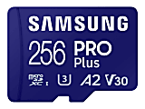 Samsung PRO Plus MB-MD256SA - Flash memory card (microSDXC to SD adapter included) - 256 GB - A2 / Video Class V30 / UHS-I U3 / Class10 - microSDXC UHS-I