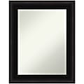 Amanti Art Non-Beveled Rectangle Framed Bathroom Wall Mirror, 29-1/2” x 23-1/2”, Parlor Black