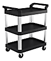 Suncast Commercial 3-Shelf Service Cart, Black/Silver