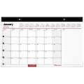 2025 Office Depot Monthly Desk Pad Calendar, 17-3/4" x 11", Traditional, January 2025 To December 2025, OD201000