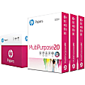 HP Papers Printer And Copier Inkjet Paper, Letter Size (8 1/2" x 11"), 1500 Sheets Total, 20 lb, 96  (U.S.) Brightness, White, 500 Sheets Per Ream, Case Of 3 Reams