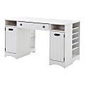 South Shore Artwork Rectangle Craft Table With Storage, Pure White 1 thumbnail image
