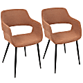 LumiSource Margarite Dining Chairs, Orange/Black, Set Of 2 Chairs