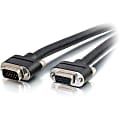 C2G 25ft VGA Video Extension Cable - Select Series In Wall CMG-Rated - M/F - 25 ft VGA Video Cable for Video Device - First End: 1 x 15-pin HD-15 - Male - Second End: 1 x 15-pin HD-15 - Female - Extension Cable - Black