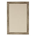 DesignOvations Beatrice Non-Magnetic Framed Linen Fabric Pinboard, 18” x 27", Tan, Rustic Brown Plastic Frame 1 thumbnail image