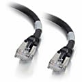 C2G 10ft Cat6a Snagless Shielded (STP) Ethernet Cable - Cat6a Network Patch Cable - Black - Category 6a for Network Device - RJ-45 Male - RJ-45 Male - Shielded - 10GBase-T - 10ft - Black