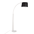 Lumisource March Floor Lamp, 74"H, Black Shade/White Marble/Nickel Base
