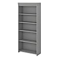 Bush Business Furniture Fairview 69"H 5-Shelf Bookcase, Cape Cod Gray, Standard Delivery