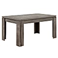 Monarch Specialties Ellie Dining Table, 30-1/2"H x 59"W x 35-1/2"D, Dark Taupe