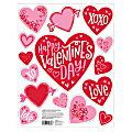 Amscan Happy Valentine's Day Vinyl Cling Decals, Assorted Sizes, Red/Pink, 15 Decals Per Pack, Set Of 5 Packs