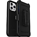 OtterBox Defender Rugged Carrying Case (Holster) Apple iPhone 14 Pro Max Smartphone - Black - Dirt Resistant, Scrape Resistant, Wear Resistant, Drop Resistant, Bump Resistant, Tear Resistant - Synthetic Rubber Body - Holster