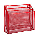 Honey-Can-Do Vertical File Sorter, 11 1/2"H x 12 5/8"W x 3 5/8"D, Red
