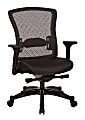 Space Seating Ergonomic Bonded Leather High-Back Executive Chair, Black
