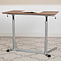 Flash Furniture 38"W Sit-Down/Stand-Up Ergonomic Computer Desk, Cherry