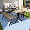 SEI Furniture Standlake 4-Piece Outdoor Dining Set, Natural/Black