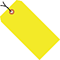Office Depot® Brand Fluorescent Prestrung Shipping Tags, #5, 4 3/4" x 2 3/8", Yellow, Box Of 1,000