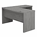 Office by Kathy Ireland® Echo 60"W L-Shaped Bow-Front Desk, Modern Gray, Standard Delivery