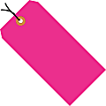 Office Depot® Brand Fluorescent Prestrung Shipping Tags, #5, 4 3/4" x 2 3/8", Pink, Box Of 1,000