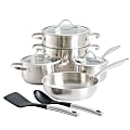 Kenmore Aiden 10-Piece Stainless-Steel Cookware Set, Silver 1 thumbnail image
