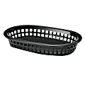 Tablecraft Oval Plastic Baskets, Black, Pack Of 12 Baskets