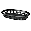 Tablecraft Oval Plastic Baskets, Black, Pack Of 12 Baskets 1 thumbnail image