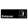 Alpine Entrance Signs, 3" x 9", Black, Pack Of 15 Signs