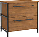 Sauder® Iron City 31"W x 20"D Lateral 2-Drawer File Cabinet, Checked Oak 1 thumbnail image